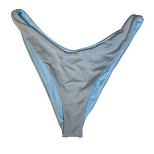L*Space Cabana Bikini Bottom Bitsy Sky Blue Silver Women’s Size Large
